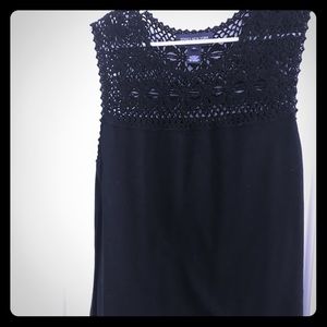 🖤 Black Knitted Floral Tank Top XL Jones NY